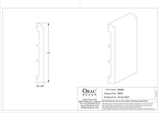 Плінтус Orac Decor SX184 CASCADE Дюрополімерний