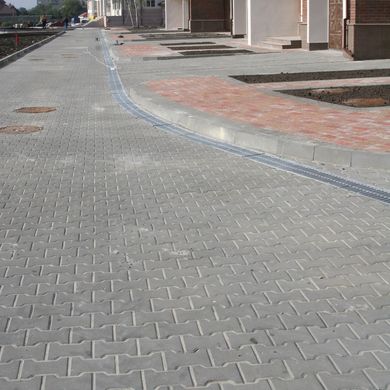 Тротуарная плитка Двойное Т 80 мм Серый ТМ Золотой Мандарин